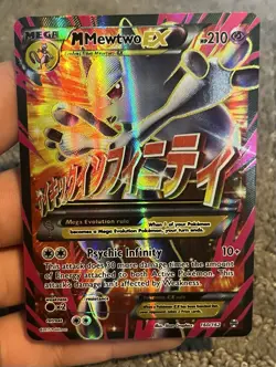 Pokemon Mega Mewtwo EX Ultra Rare Holo TCG Card 160/162 XY Breakthrough - Image 2