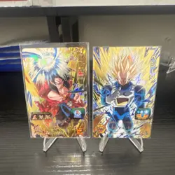 Super Dragon Ball Heroes Bandai Vegeta Son Goku Xeno Card Lot 2 Holo Japanese - Image 1