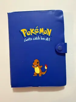 Pokemon Blue Charmander Vintage Binder 4-Pocket TCG Card Storage Display Used - Image 1
