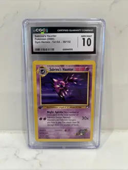Gem Mint 10 1st Ed. Sabrina's Haunter Gym Heroes #58/132 Unlimited Uncommon Card - Image 1