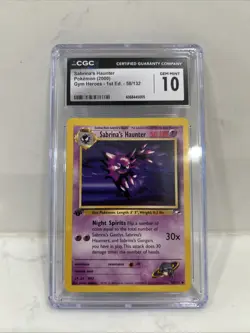Gem Mint 10 1st Ed. Sabrina's Haunter Gym Heroes #58/132 Unlimited Uncommon Card - Image 3