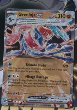 Pokemon TCG Greninja EX Twilight Masquerade 106/167 Metal Card - Image 1