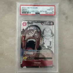 2023 ONE PIECE PREM BANDAI PREM CARD COLL 25TH ED #002 USOPP PSA 10 - Image 1