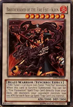 JOTL-EN042 Brotherhood of the Fire Fist - Kirin Rare 1st Ed NM YuGiOh TCG - Image 1