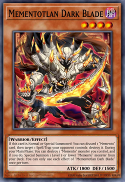 Yugioh! Mega Tins 2025 PREORDER 1x PScR Mementotlan Dark Blade - Image 1