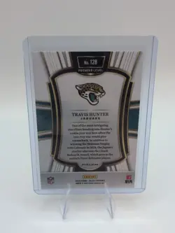 2025 Panini Select - Premier Level Travis Hunter #128 Black & Green Shock Prizm - Image 2