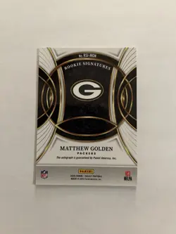 2025 Panini Select - Rookie Signatures Matthew Golden #RSI-MGN Silver Prizm - Image 2