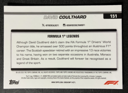 /99 Green Refractor David Coulthard #151 - 2025 Topps Chrome Formula 1 F1 Card - Image 3