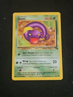 Pokemon TCG Ekans Fossil Card 46/62 Regular 1999-2000 Wizards Base Set - Image 1