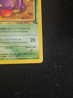 Pokemon TCG Ekans Fossil Card 46/62 Regular 1999-2000 Wizards Base Set - Image 4