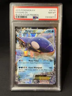 Pokemon 2015 XY Primal Clash Kyogre EX Card PSA 8 NM-MT POP 32 Black Star Promo - Image 1