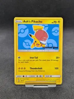 Ash's Pikachu SM114 Black Star Movie Promo I Choose You! Pokemon Card LP/Played - Image 1