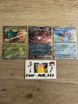 3x Pokemon TCG Cards Perfect Order Ex’s Lapras 022 Yveltal 053 Decidueye 012 NM - Image 1