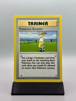 Pokemon Breeder Trainer 76/102 Shadowless Base Set - Pokemon TCG Card Rare - Image 1