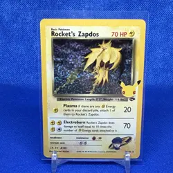 Rocket's Zapdos 15/132 NM Holo Rare 25th Anniversary Celebration Pokemon Card - Image 1