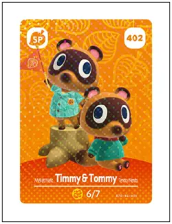 402 Timmy & Tommy, Animal Crossing Amiibo Card - Series 5, Authentic, NM - Image 1