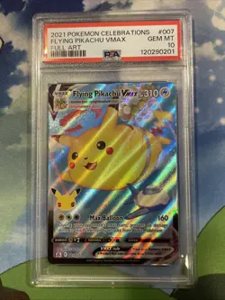 2021 Pokemon Celebrations Flying Pikachu VMAX PSA 10 GEM MINT 007/025 FULL ART - Image 1