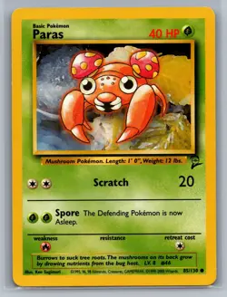 Paras Base Set 2 #085/130 Common Pokemon Card - Image 1