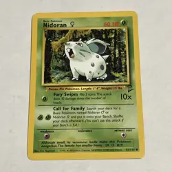 2000 POKEMON BASE SET 2 NIDORAN 82/130 (LP) COMMON - Image 1