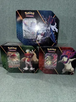 Lot of 3 Pokemon TCG Divergent Powers Tins 3 Hisuian V Foil Promo Evolving Skies - Image 1
