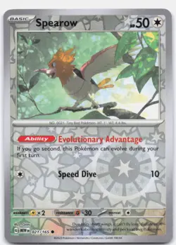 Spearow 021/165 Common 151 Pokemon Reverse Holo Near Mint - Image 1