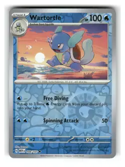 Wartortle 008/165 Uncommon 151 Pokemon Reverse Holo Near Mint - Image 1