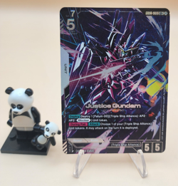 Justice Gundam Alternate Art Foil - GD01-066 LR+ NM - Gundam TCG Card Game - Image 1
