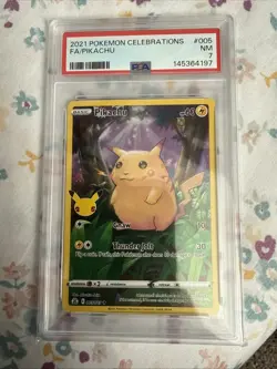 2021 POKEMON CELEBRATIONS #005 FULL ART/PIKACHU PSA 7 - Image 1