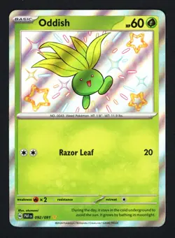 Oddish 092/091 SV: Paldean Fates Shiny Rare Pokemon TCG - Image 1