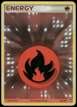 Pokemon Fire Energy Rare Power Keepers 104/108 HP Holo - Image 1