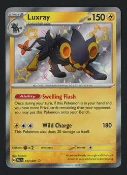 Luxray 137/091 Paldean Fates Shiny Rare Pokemon TCG - Image 1