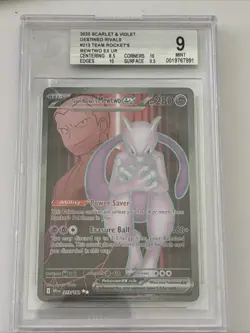 Pokemon Team Rocket's Mewtwo ex Destined Rivals Ultra Rare Holo Beckett 9 - Image 1