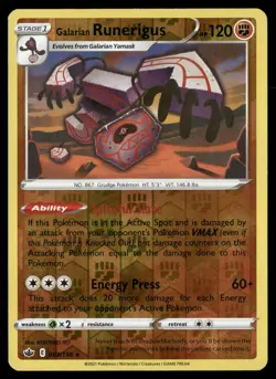Galarian Runerigus 083/198 Holo Rare Chilling Reign Pokemon Reverse Holo NM - Image 1