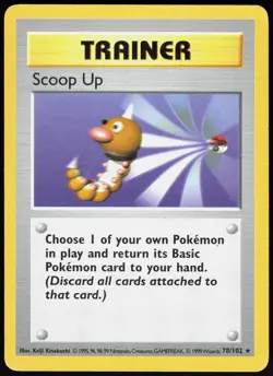 Base Set Shadowless Scoop Up 78/102 Rare Pokemon MP - Image 1