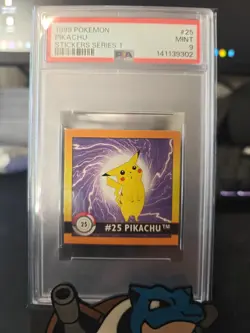 1999 POKEMON STICKERS SER 1 Pikachu - PSA 9 - Image 1
