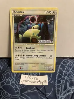 Pokemon Snorlax #33/95 Call of Legends Prerelease Stamp;FREE SHIPPING! - Image 1