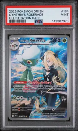 Cynthia's Roserade Pokemon Dri En-Destined Rivals 184/182 PSA 9 - Image 1