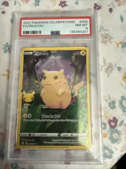 2021 POKEMON CELEBRATIONS #005 FULL ART/PIKACHU PSA 8 - Image 1