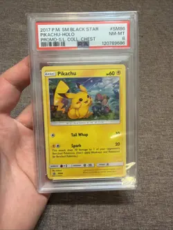 Pokemon Pikachu Shining Legends Coll. Chest Black Star Holo Promo SM86 PSA 8 - Image 1
