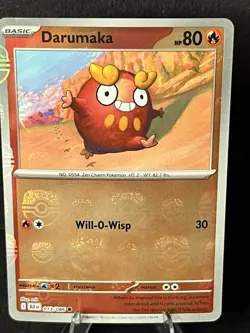 Darumaka 013/086 MASTER BALL Reverse Holo Pokemon Black Bolt NM - Image 1