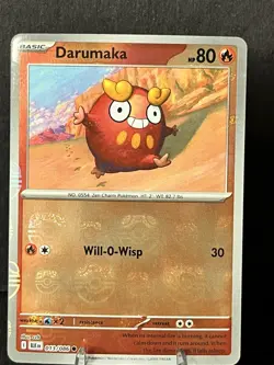 Darumaka 013/086 MASTER BALL Reverse Holo Pokemon Black Bolt NM - Image 2