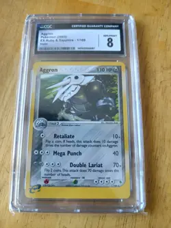 Pokemon Slab Aggron 2003 EX Ruby & Sapphire- 1/109 Holo CGC 8 - Image 1