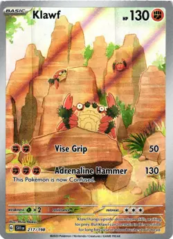 Pokemon TCG Klawf Scarlet & Violet Base Set 217/198 Holo Illustration Rare NM - Image 1