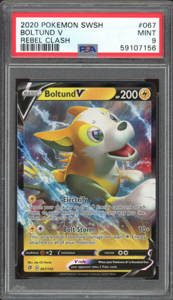 BOLTUND V 067/192 REBEL CLASH POKEMON PSA 9 MINT - Image 1