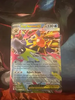 Mega Starmie EX 021/088 POR: Stage 1 Water 330 HP Rare Full Art Holo Pokemon TCG - Image 1