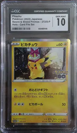 CGC GEM MINT 10 - Pikachu Promo 2022 272/S-P Card File Set Japanese - Pokemon - Image 1