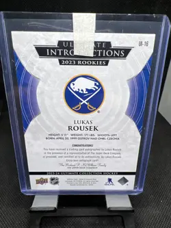 2023-24 Upper Deck Ultimate Collection - Ultimate Introductions Lukas Rousek... - Image 2