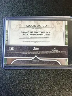 2025 Topps Museum Collection Adolis Garcia Signature Swatches Dual Patch Auto/99 - Image 3