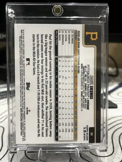 PAUL SKENES 2025 TOPPS CHROME GILDED GOLD CUP BASEBALL PIRATES /99 Q5498 - Image 2