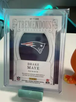 2025 Panini National Treasures Tremendous Treasures Drake Maye Patch /99 SSP - Image 2
